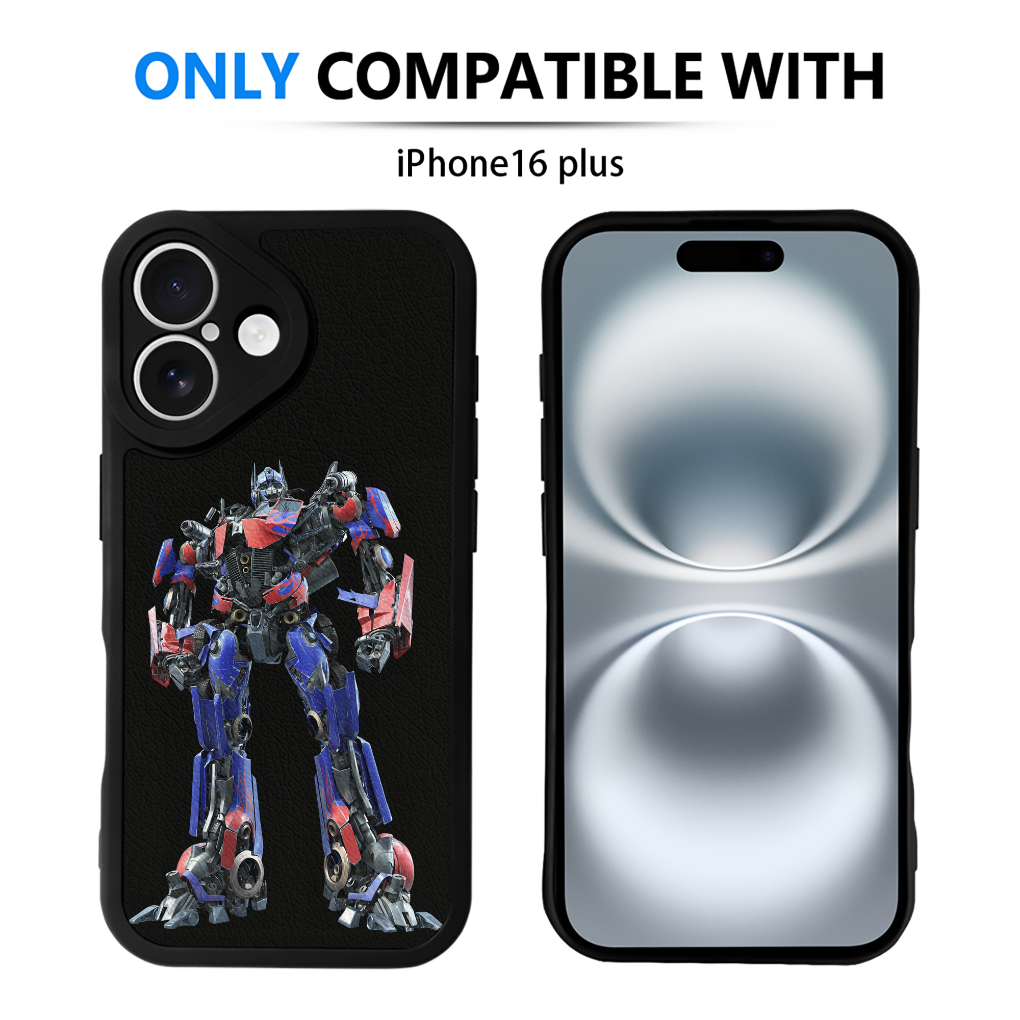 （画像用） Transformers トランスフォーマー 【iPhone 16シリーズ対応】シリコンスマホケース（レザー調） 材質：シリコン